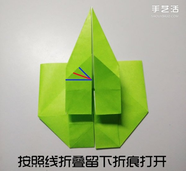 Three-dimensional duck origami step-by-step drawing and duck folding tutorial illustration