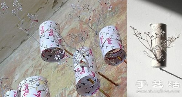 Using paper roll cores/roll paper tube wastes to make small handicrafts by hand