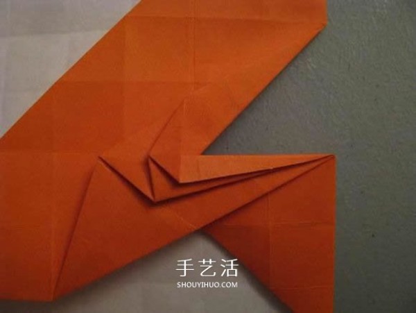 Origami illustration of three-dimensional jack-o