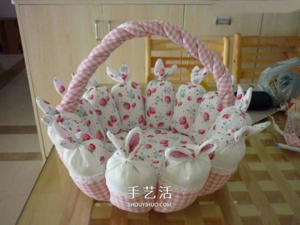 Non-woven cute basket DIY, how to make your own round fabric basket