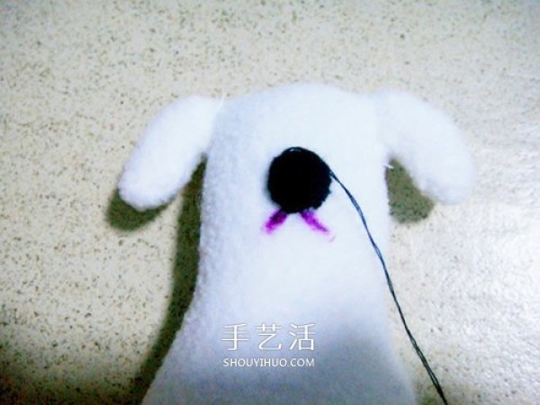 Non-woven fabric puppy doll making simple cloth art dog DIY illustration