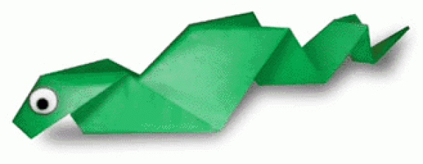 How to make little green snake origami