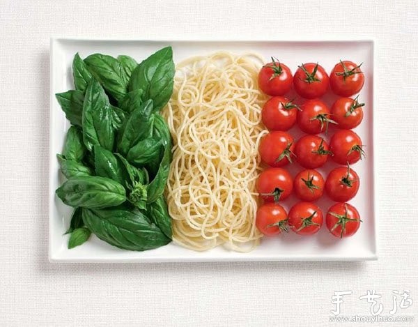 Flag made of food