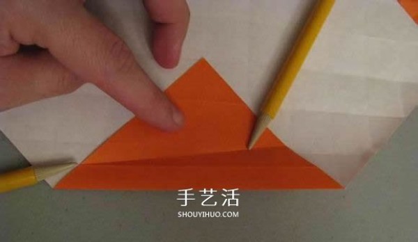 Origami illustration of three-dimensional jack-o