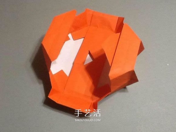 Origami illustration of three-dimensional jack-o