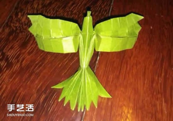 Handmade vulture origami illustrated tutorial vulture folding method process