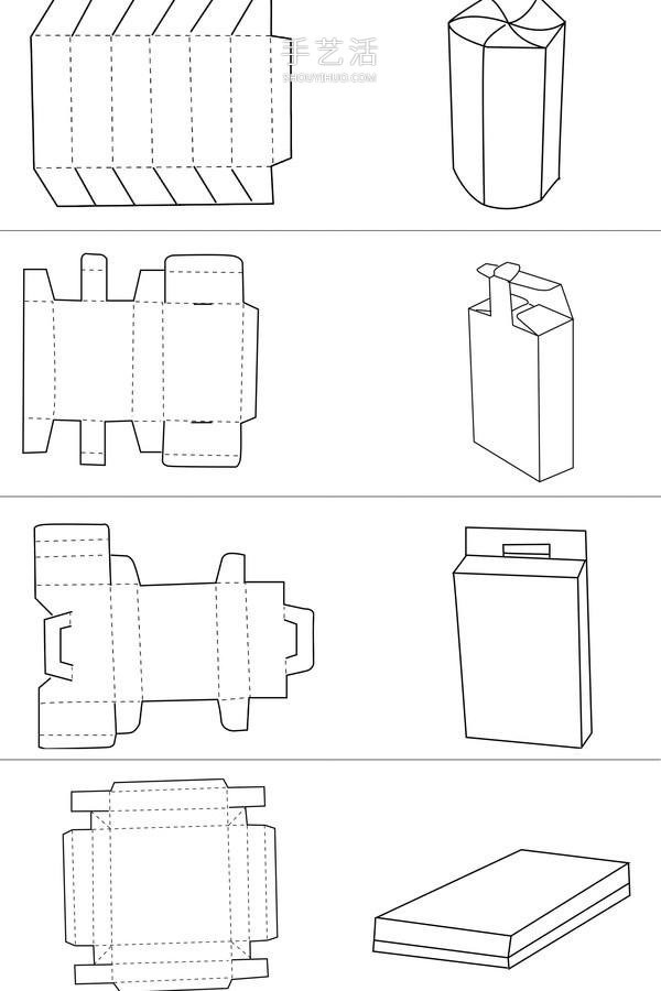 An expanded view of a storage box made from cardboard using a complete illustration of how to fold a storage box