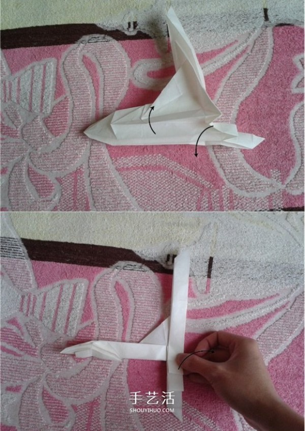 Victors folding method illustrates the steps of a complex origami passenger plane