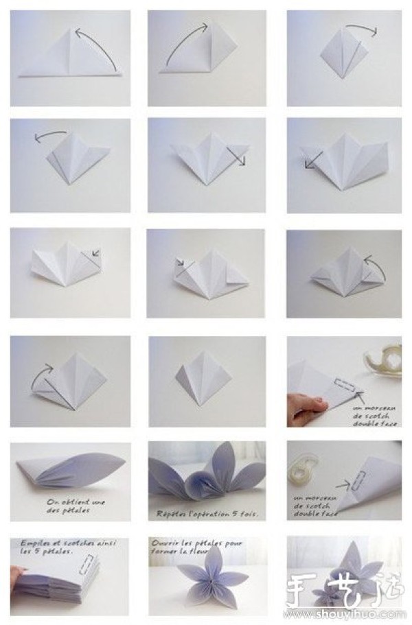 Handmade tutorial on beautiful origami bouquets