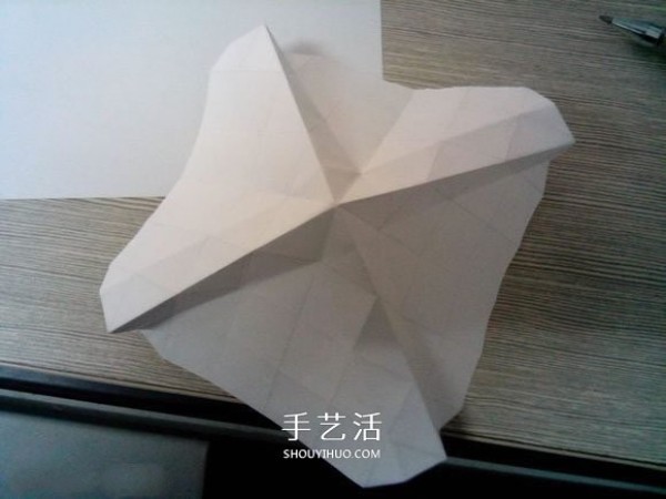 Illustration of how to fold the eight-petal Kawasaki rose, origami eight-petal Kawasaki rose