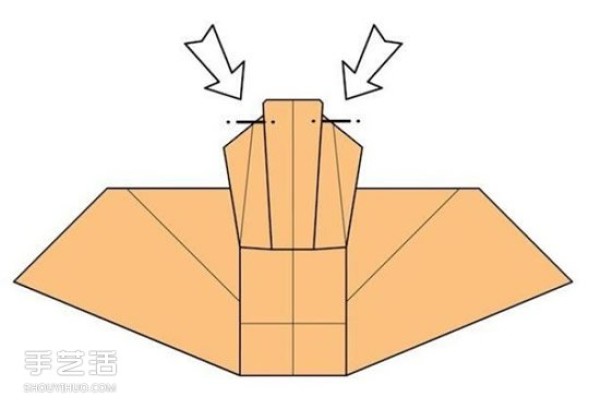 Illustration of the folding method of the origami sofa chair and the folding steps of the handmade sofa chair