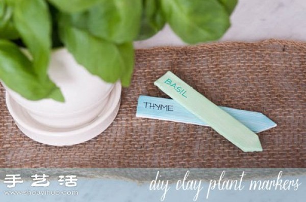 Handmade clay is a cute little label for potted plants DIY