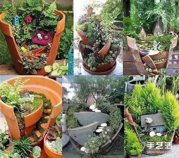 A creative collection of DIY flower pots made from waste items