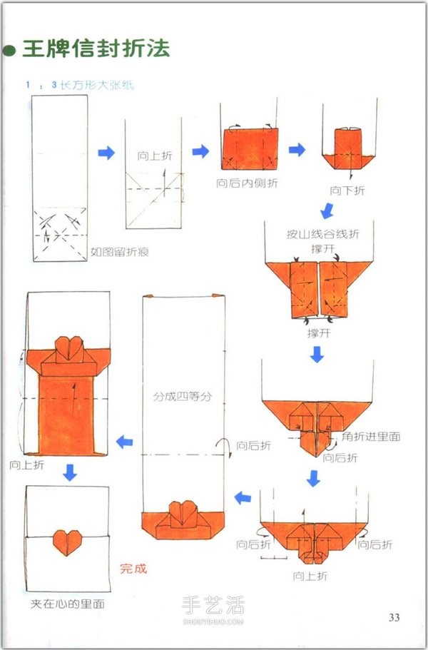 How to fold a heart? A collection of 76 simple heart-shaped origami methods with illustrations