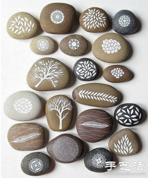 Fresh and elegant hand-made stone painting