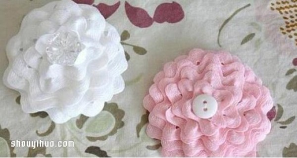 How to make peony head flower by hand with non-woven fabric and lace