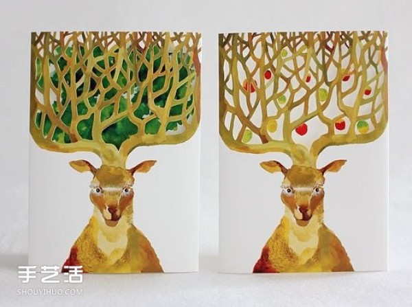 Beautiful hand-painted greeting card pictures and homemade hand-painted greeting card design appreciation