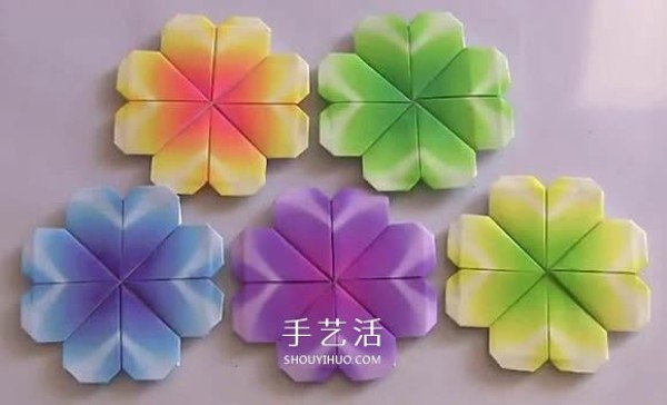 The simplest way to fold a four-leaf clover, a tutorial for young children to make origami four-leaf clovers