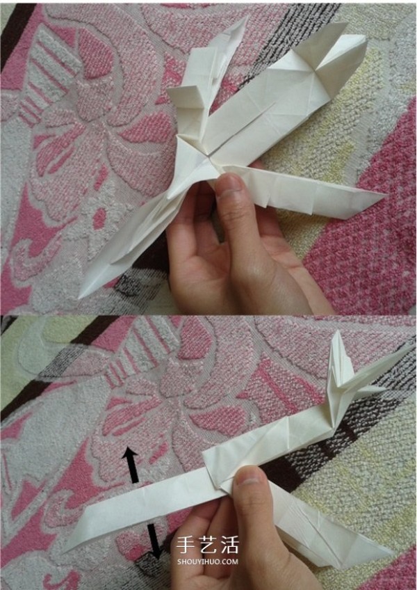 Victors folding method illustrates the steps of a complex origami passenger plane