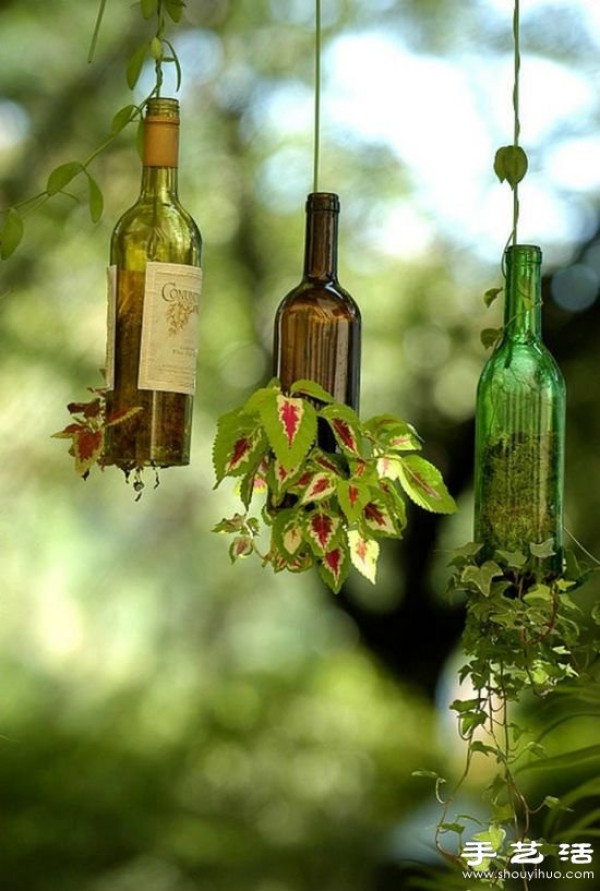 DIY practical household items made from red wine bottle/glass bottle waste