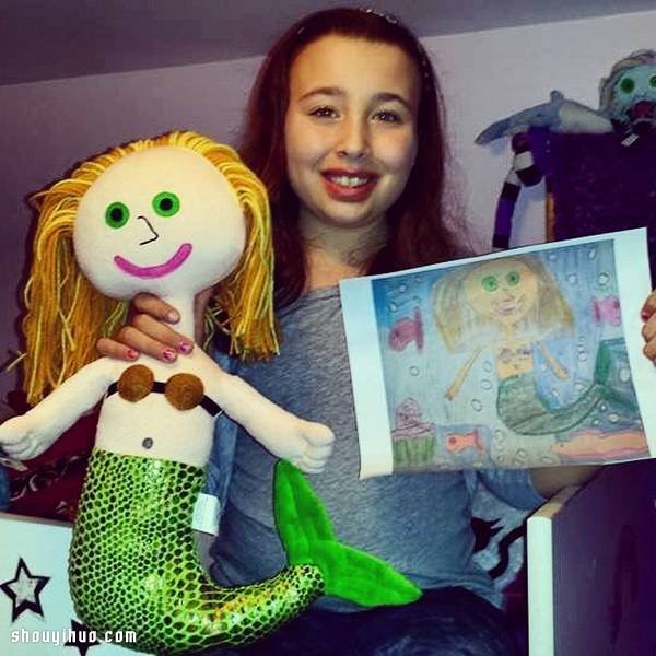 Childrens graffiti works are purely hand-made into realistic rag doll toys