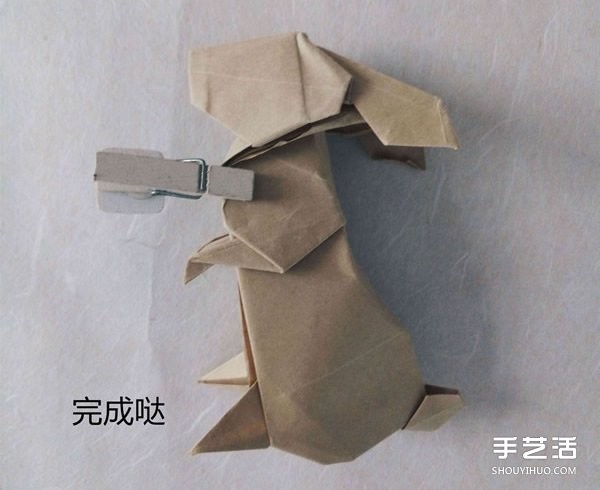 How to fold a three-dimensional rabbit and illustrate the complex standing paper rabbit origami tutorial