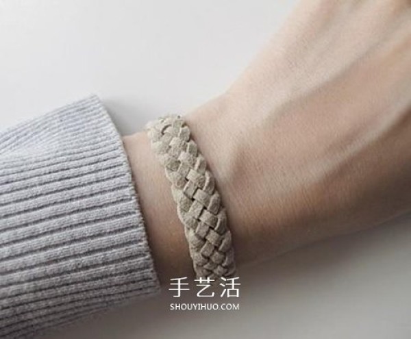 Leather rope bracelet weaving method DIY illustrated leather rope hand-woven simple bracelet