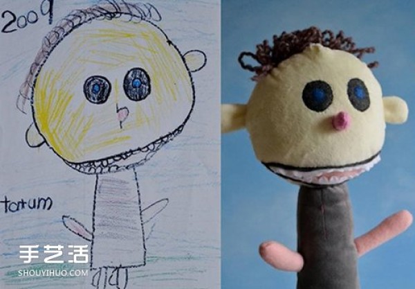 Creative handmade graffiti doll pictures make childrens imagination become reality