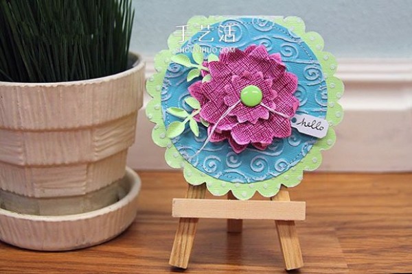 Super beautiful round greeting card! Can be used as decorative flower greeting cards handmade