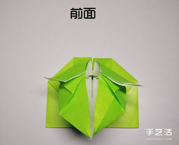 Three-dimensional duck origami step-by-step drawing and duck folding tutorial illustration