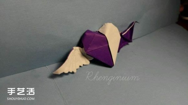 Angel Devil Heart Origami Tutorial, Origami Angel Devil Heart Step Illustrations