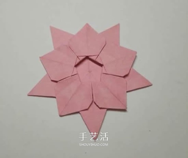 Christmas Origami Christmas Flower Illustration Steps for Folding a Flat Christmas Flower