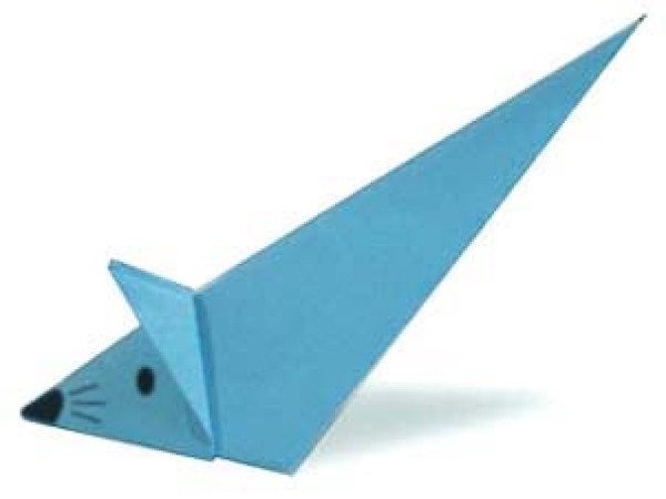 How to make origami of a sliding mouse that can slide forward