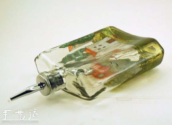 Glass bottle painting: Provence in a bottle