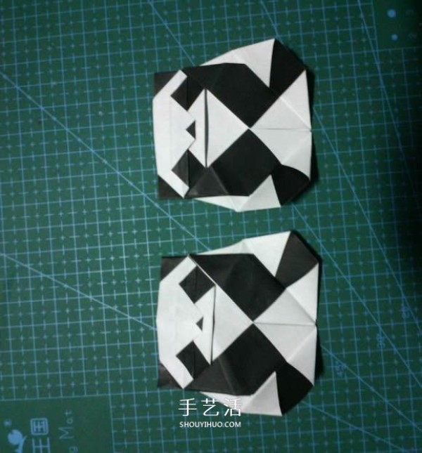 Fold a national treasure and come out! Illustration of the origami method of the cute giant panda