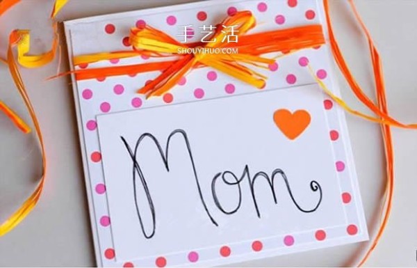 How to make a simple Mothers Day greeting card with a ribbon and a bow