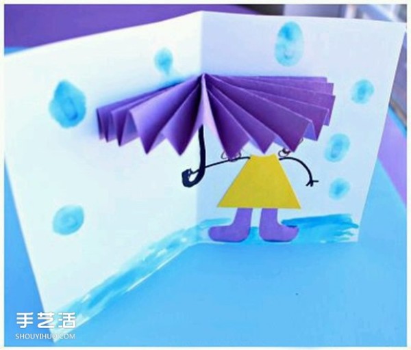 How to make three-dimensional greeting cards for young children with simple illustrations of making three-dimensional greeting cards