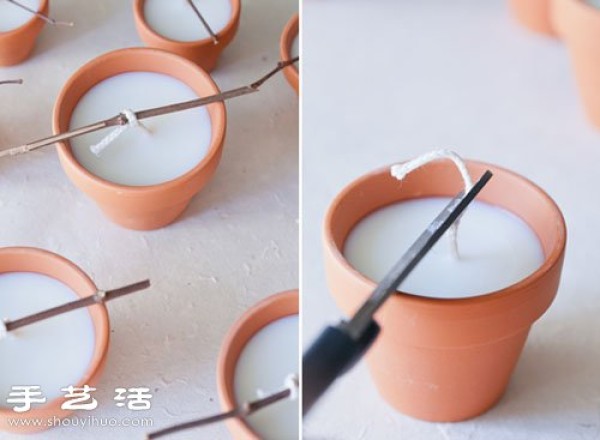 Creative handmade mini potted candles/candle holders