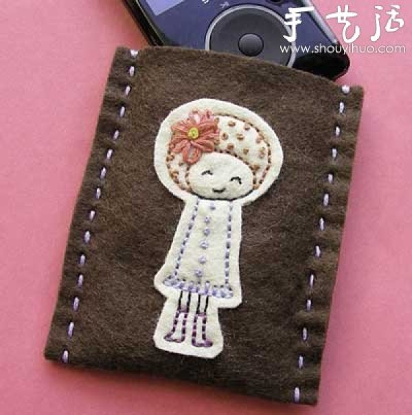 Handmade method of small fresh mobile phone bag