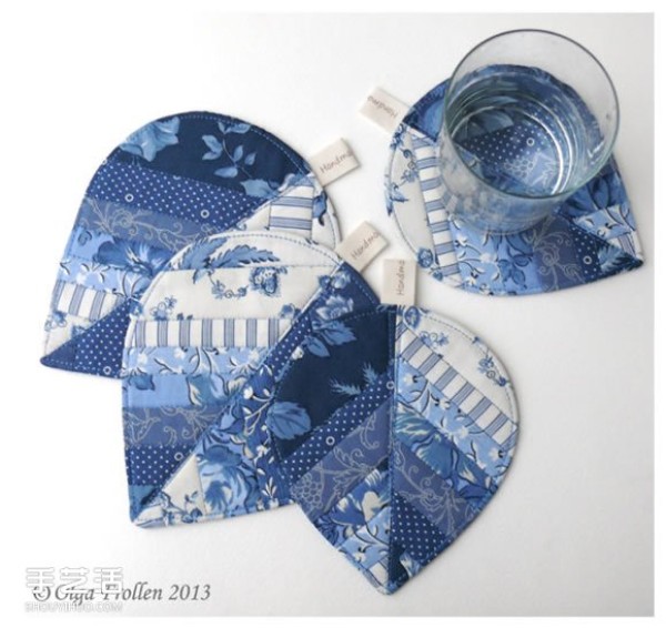 Beautiful patchwork leaf coaster DIY patchwork leaf pattern coaster