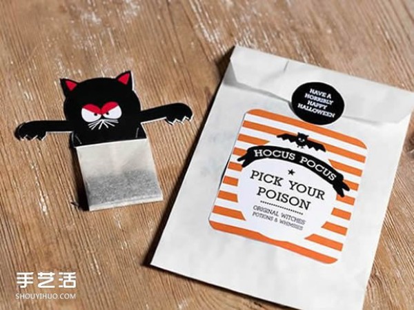 How to make Halloween tea bags by making handmade cardboard and making Halloween tea bags