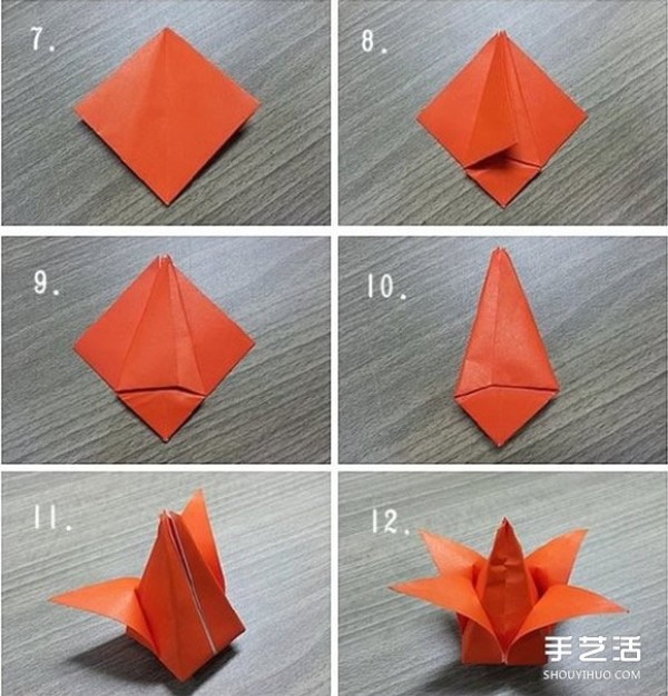 Tulip Paper Flower Folding Illustration Handmade Origami Tulip Step by Step