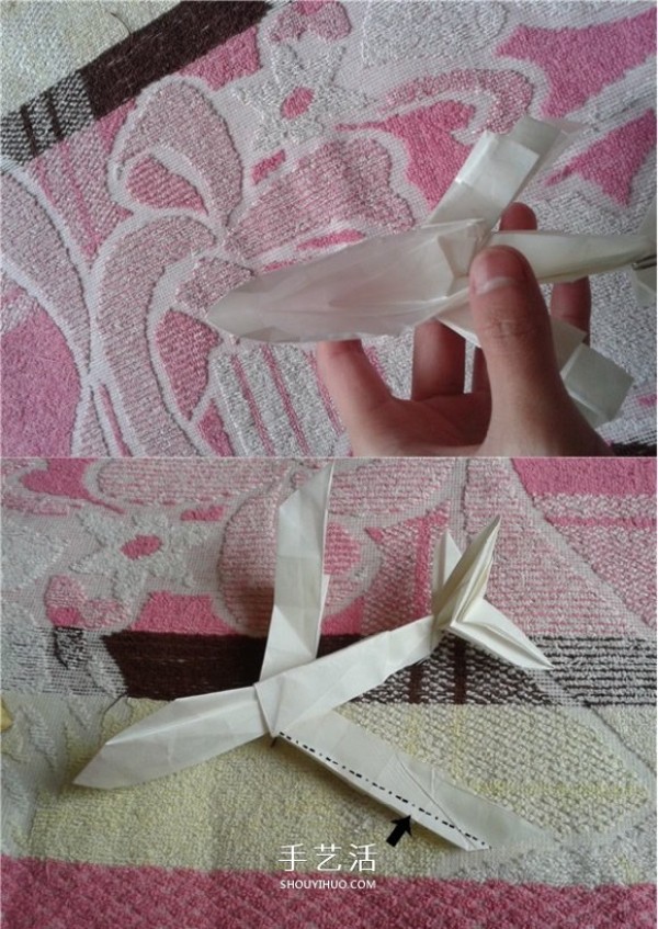 Victors folding method illustrates the steps of a complex origami passenger plane