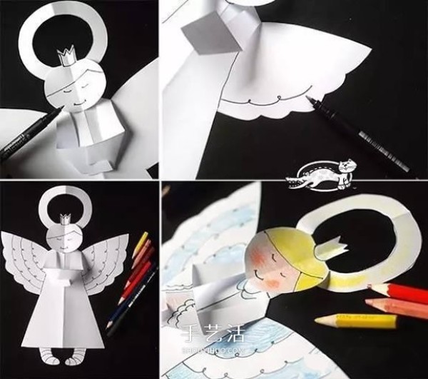 Cute Angel Ornament Paper-cutting Method for Kindergarten Angel Handmade