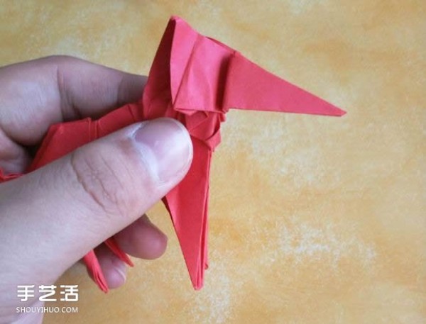 Super complex dog origami method illustrated with plastic surgery steps