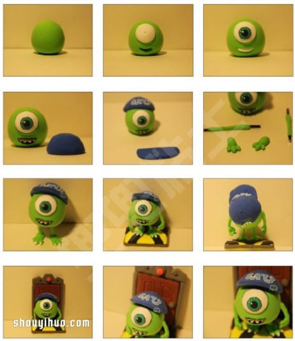 How to make cute big-eyed boy with clay DIY illustrated tutorial