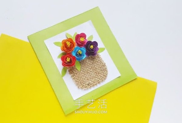 Illustrated tutorial on how to make homemade Mothers Day three-dimensional paper flower cards