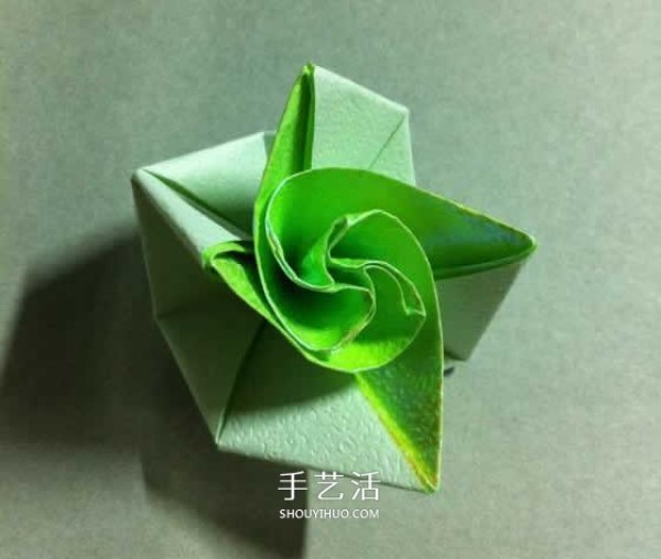 Mini rose flower origami tutorial with beautiful diamond rose folding illustrations