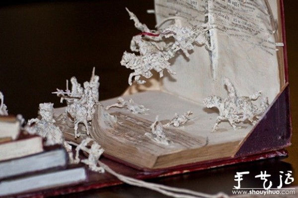 Paper sculptures made from DIY books and paper