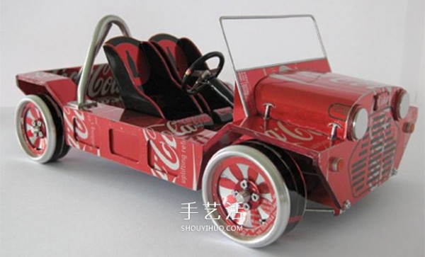 Can-pop car model making pictures, can-pop cans as vehicle model works